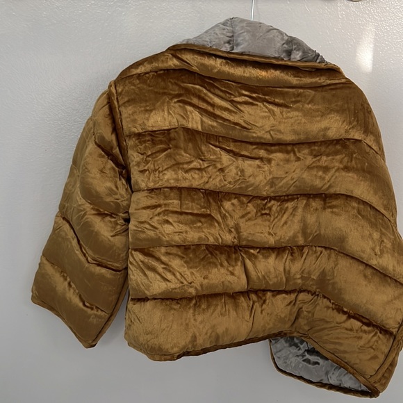 Velvet gold and silver puffer coat - Picture 4 of 4